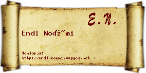 Endl Noémi névjegykártya